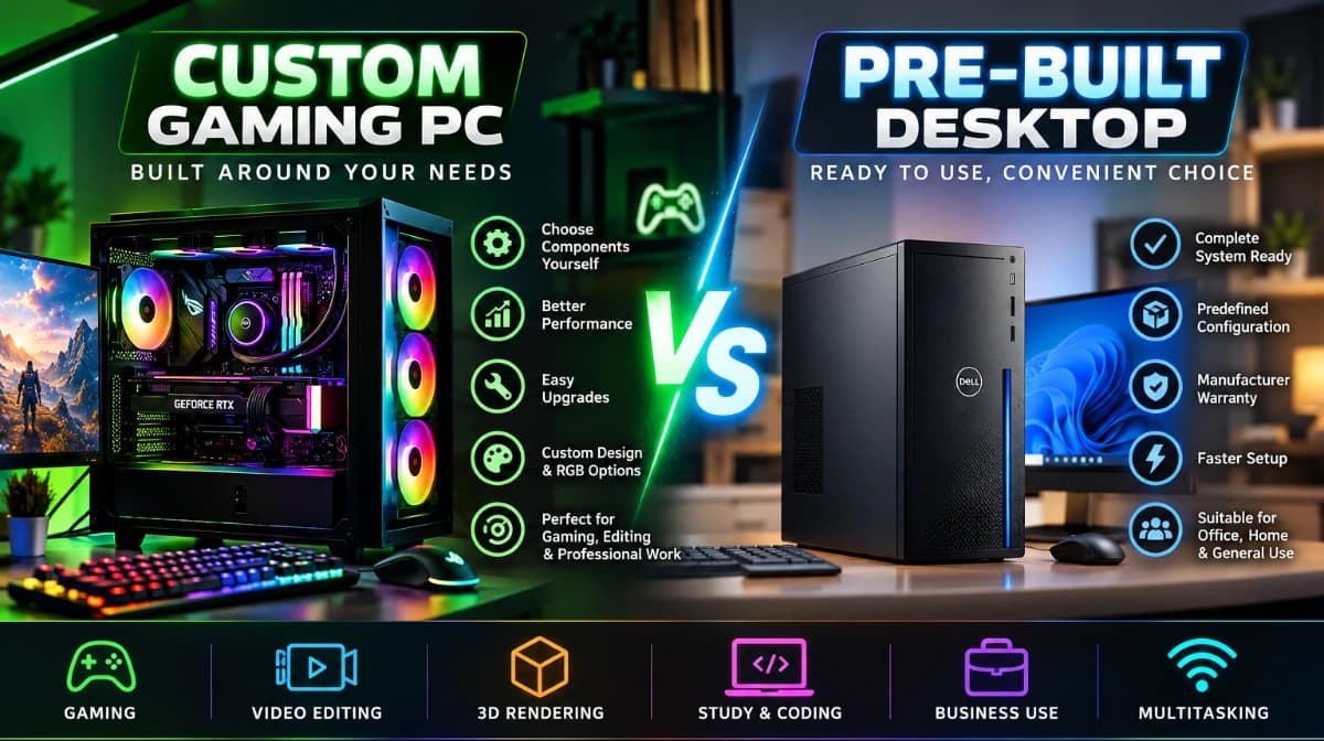 Custom Gaming PC vs Pre-built Desktop in Siliguri | Shivam I.T. Service