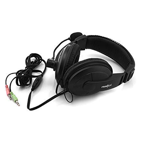 Frontech HF-0750 Wired Headset with Mic (Black)