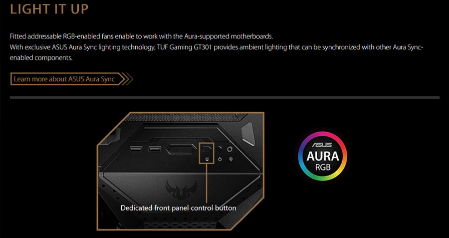 Asus TUF Gaming GT301 Mid-Tower ARGB Cabinet Case (Black)