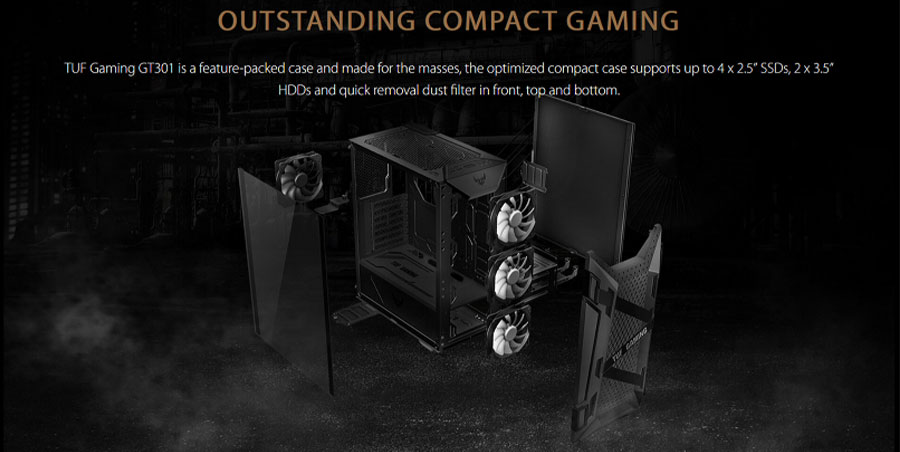Asus TUF Gaming GT301 Mid-Tower ARGB Cabinet Case (Black)