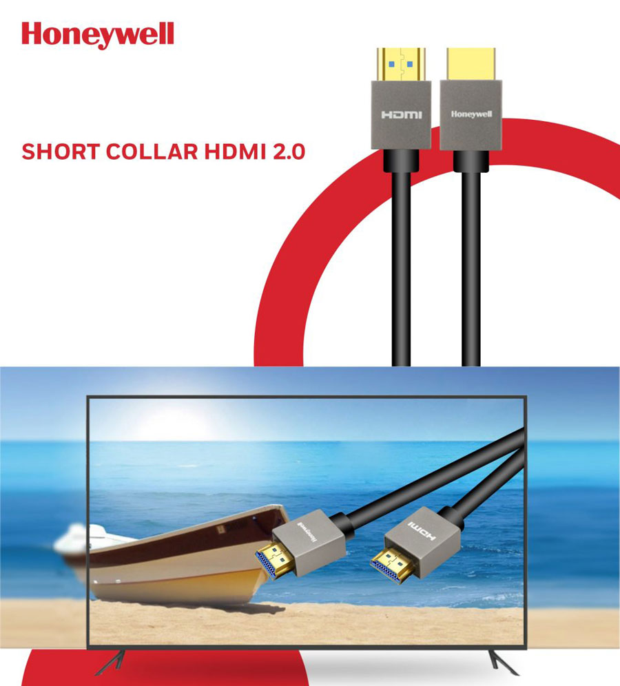 Honeywell Short Collar HDMI 2.0 Cable 2 Meter (Black)