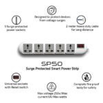 Rapoo Ideakard SP50 Surge Protect Smart Strip 5 Socket Surge Protector