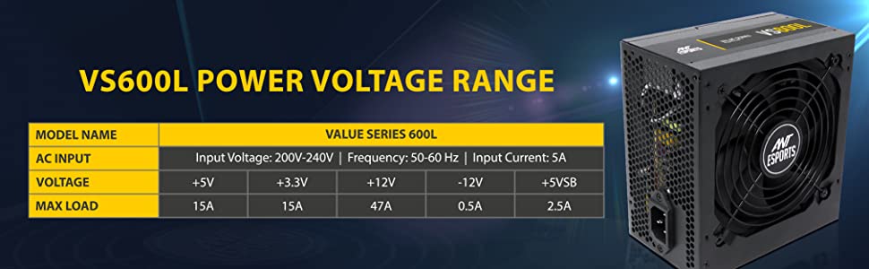 Ant Esports VS600L Value series SMPS Power Supply