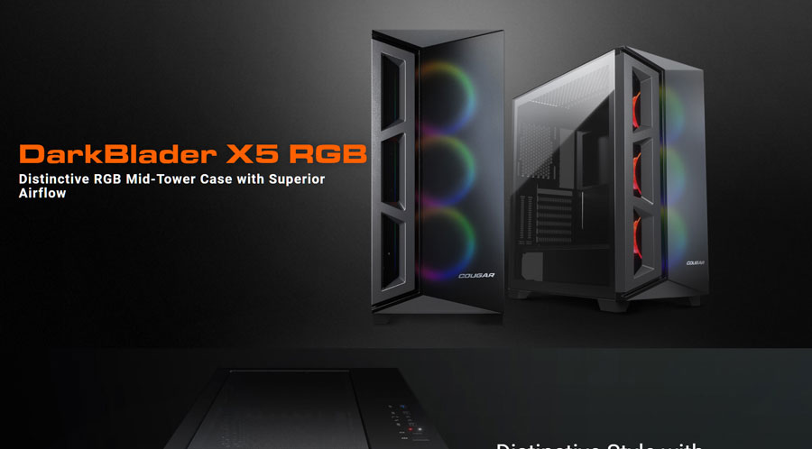 Cougar DarkBlader X5 RGB Cabinet Mid-Tower Gaming Case (Black)