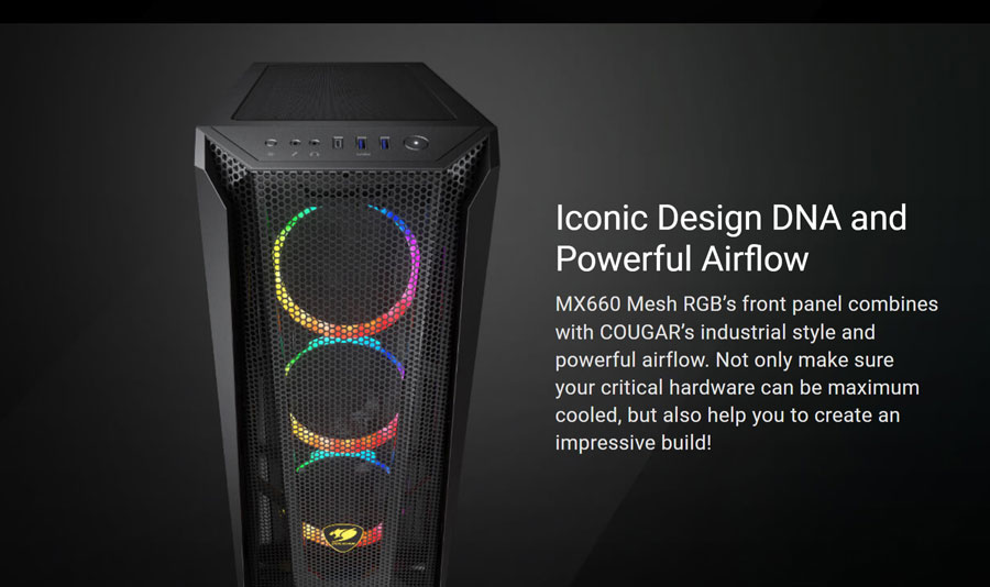Cougar MX660 Mesh RGB Advanced Mid-Tower Case with Powerful Airflow 