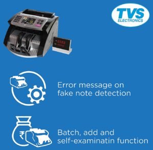 TVS Electronics Cash money Counting Machine - CC 453 Star+  with Customer Display UV, MG, IR & 3D color sensor detection Auto start, stop & clear Error message on fake note detection - Image 2