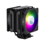 Cooler Master MasterAir MA612 Stealth ARGB CPU Air Cooler, 6 Heat Pipes, Nickel Plated Base, Aluminum Black Fins, Push-Pull, Dual SickleFlow Fans, Ready for Latest Intel & AMD Processor