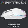 Logitech G203 Wired Gaming Mouse, 8,000 DPI, Rainbow Optical Effect LIGHTSYNC RGB, 6 Programmable Buttons, On-Board Memory, Screen Mapping, PC/Mac Computer and Laptop Compatible - White - Image 4