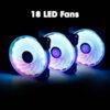 ZEBRONICS ZEB-PGF520C 120mmx3 Premium Chassis ARGB Fans Combo Kit with RGB Controller, Remote, 35CFM Airflow, RGB Sync, Hydro Bearing, 18 LED Fans, ARGB Extender and Dual 3 Pin Connector. - Image 2