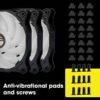 ZEBRONICS ZEB-PGF500C 120mmx3 Premium Chassis ARGB Fans Combo Kit with RGB Controller, Remote, 35CFM Airflow, RGB Sync, Hydro Bearing, Inner Glow with 8 LEDs, ARGB Extender and Dual 3 Pin Connector. - Image 4