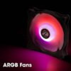 ZEBRONICS ZEB-PGF500C 120mmx3 Premium Chassis ARGB Fans Combo Kit with RGB Controller, Remote, 35CFM Airflow, RGB Sync, Hydro Bearing, Inner Glow with 8 LEDs, ARGB Extender and Dual 3 Pin Connector. - Image 5