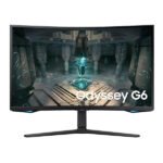 Samsung 32-inch(80cm) Odyssey G6 Gaming, 2K QHD, 240Hz, 1ms GTG, 1000R Curved Monitor, Height Adjustable, Pivot, Smart TV Apps, HDR600, AMD FreeSync Premium Pro (LS32BG650EWXXL, Black)