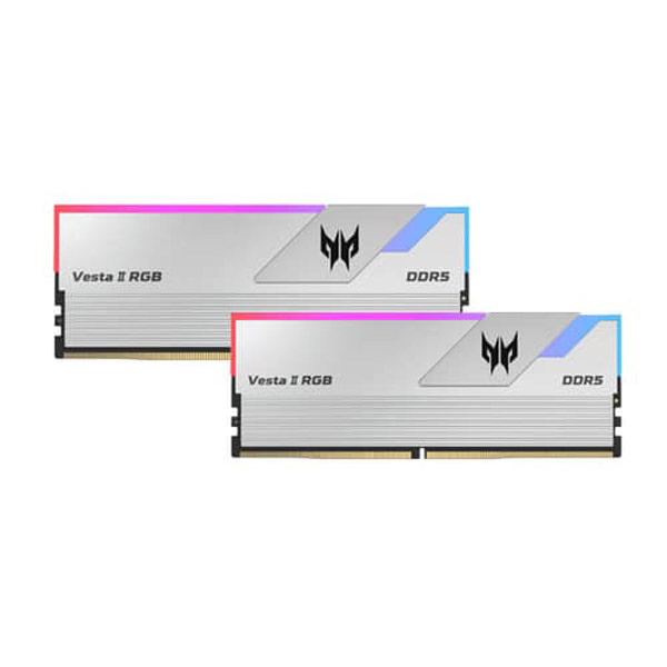 Acer Predator Vesta II RGB Silver 64GB (32GBx2) 6000MHz CL30 DDR5 RAM(bl.9bwwr.371)