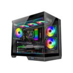 Ant Esports Crystal X4 ARGB Dual-Chamber Gaming Cabinet - Black