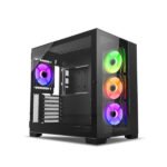 Ant Esports Crystal XL Dual-Chamber ARGB Gaming Cabinet With Fans – Black