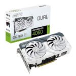 ASUS Dual GeForce RTX™ 4060 OC White Edition 8GB GDDR6 (PCIe 4.0, 8GB GDDR6, DLSS 3, HDMI 2.1a, DisplayPort 1.4a, 2.5-Slot Design, Axial-tech Fan Design, 0dB Technology, and More)(DUAL-RTX4060-O8G-WHITE)
