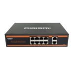 DIGISOL 8 Port PoE Fast Ethernet Unmanaged Switch with 2 Uplink Ports DG-FS1010PF-G