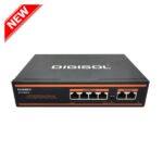 DIGISOL 4 Port PoE Fast Ethernet Unmanaged Switch with 2 Uplink Ports – DG-FS1006PF-B