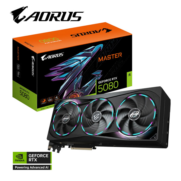 Gigabyte AORUS GeForce RTX™ 5080 MASTER 16G GRAPHICS CARD(GV-N5080AORUS M-16GD)