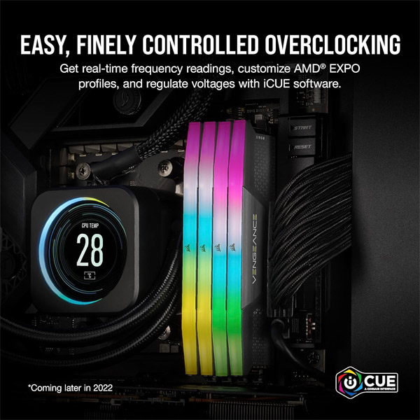 CORSAIR Vengeance RGB DDR5 RAM 64GB 2x32GB 6000MHz 3