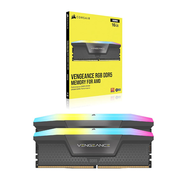 CORSAIR Vengeance RGB DDR5 RAM 64GB 2x32GB 6000MHz 5