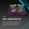 Cosmic Byte Wind RGB Laptop Cooling Pad, Dual 120mm RGB Fans,Supports up to 15.6″ Laptops - Image 3