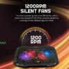 Cosmic Byte Wind RGB Laptop Cooling Pad, Dual 120mm RGB Fans,Supports up to 15.6″ Laptops - Image 4