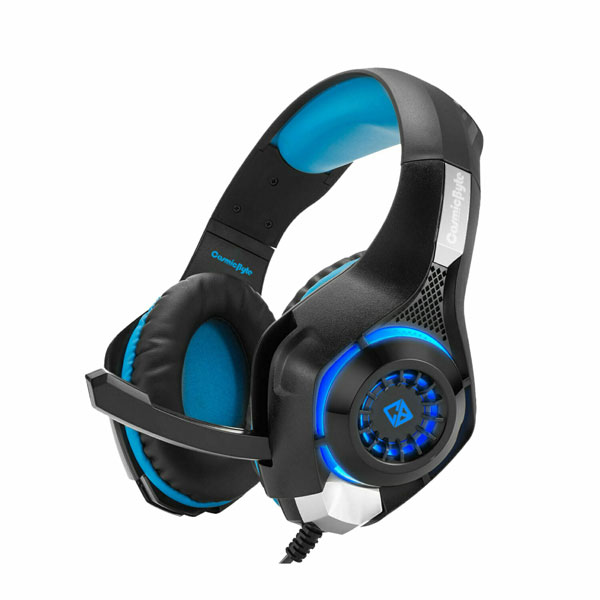 Cosmic Byte GS410 Wired Over-ear Headphones with Mic (Black/Blue)