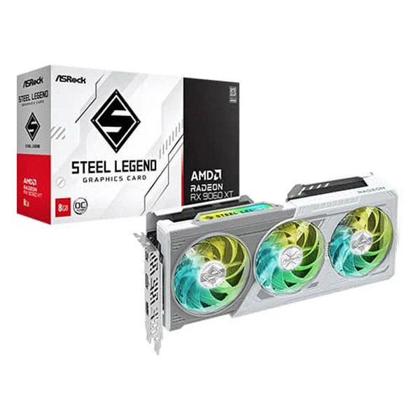 ASRock RX 9060 XT Steel Legend OC 8GB GDDR6 Graphics Card(RX9060XT-SL-8GO)