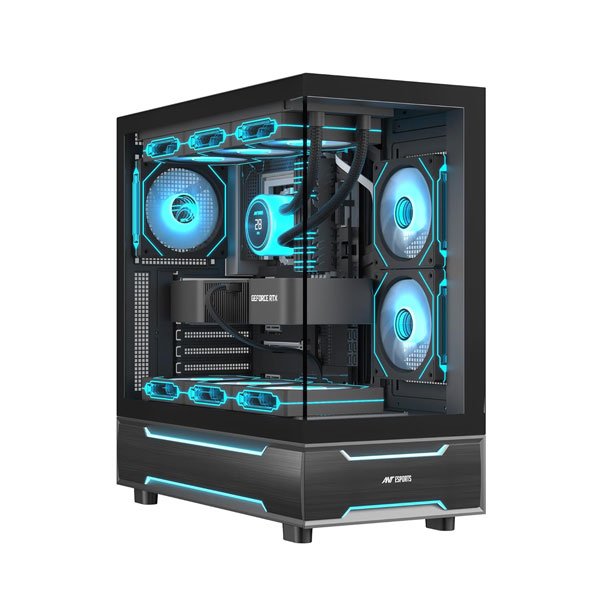 Ant Esports Crystal X6 Pro ATX Mid Tower Cabinet With Type-C Black