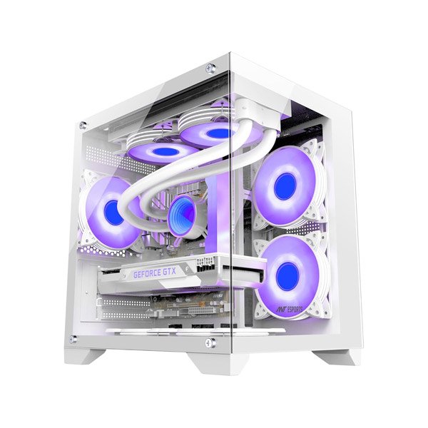 Ant Esports crystal Z2 Mid-Tower Micro-ATX, Mini-ITX White Cabinet