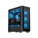 Ant Esports AQUA 360 4F Mid Tower ATX Black Cabinet With Tempered Glass Front And Side Panel
